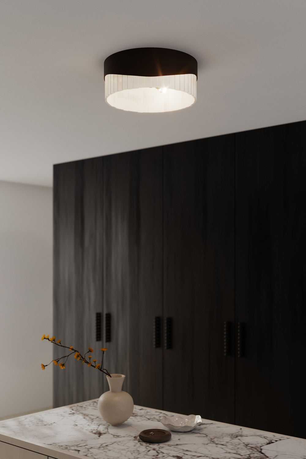 Sway Three Light Flush Mount in Dark Bronze Minka-Lavery