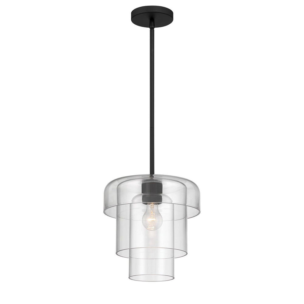 Velique One Light Pendant in Dark Matte Black Minka-Lavery