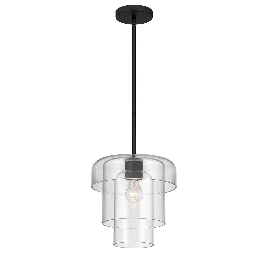 Velique One Light Pendant in Dark Matte Black Minka-Lavery