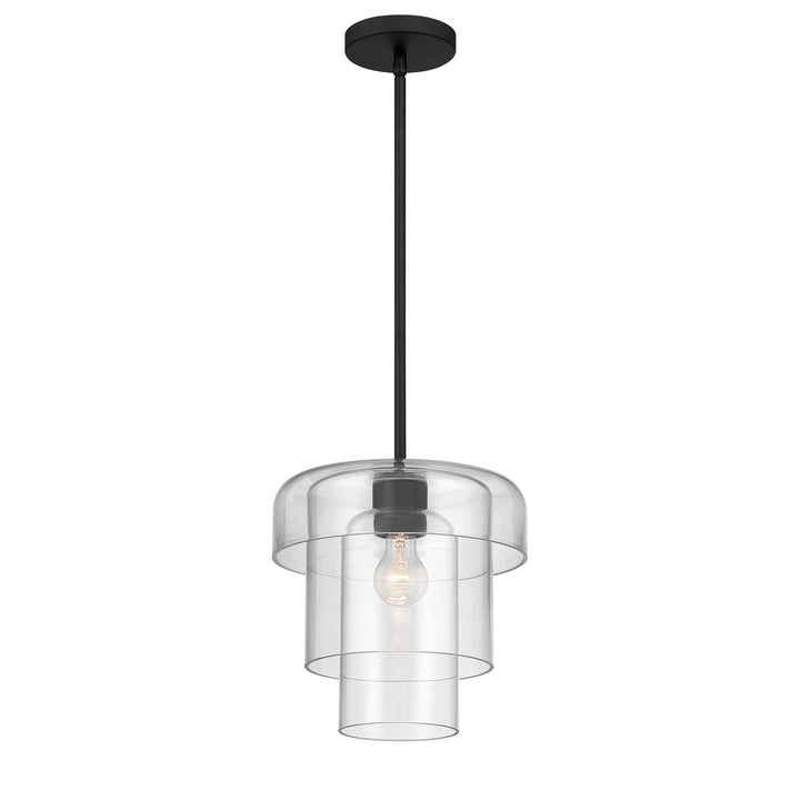 Velique One Light Pendant in Dark Matte Black Minka-Lavery