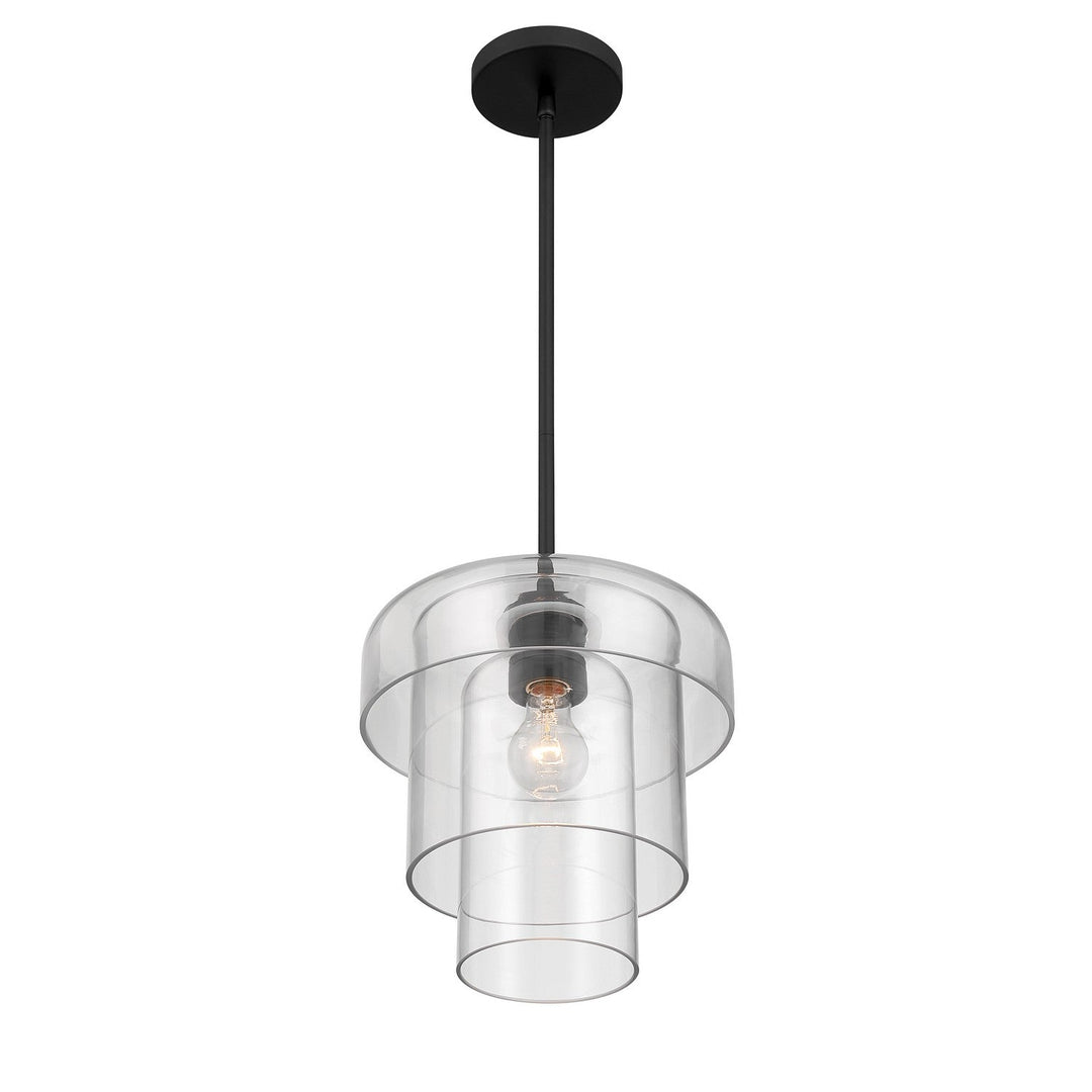 Velique One Light Pendant in Dark Matte Black Minka-Lavery