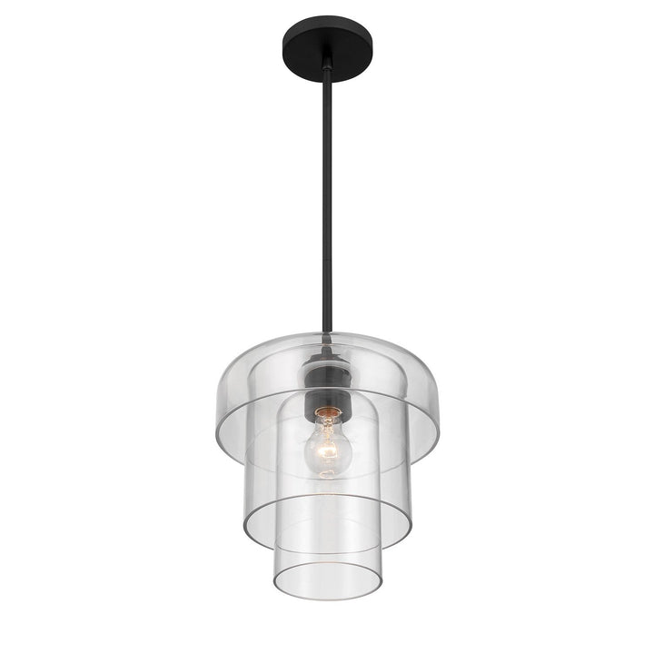 Velique One Light Pendant in Dark Matte Black Minka-Lavery