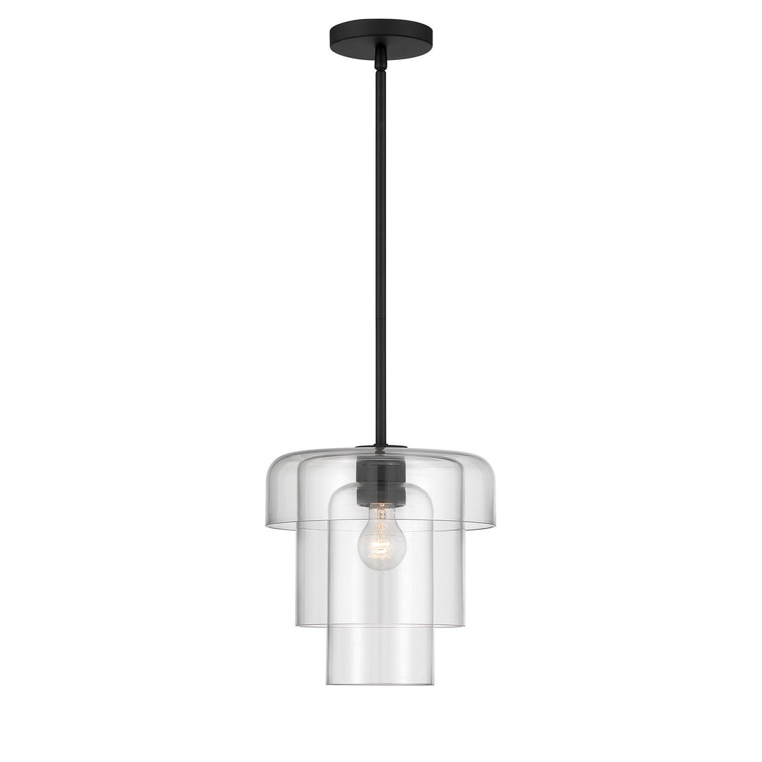 Velique One Light Pendant in Dark Matte Black Minka-Lavery