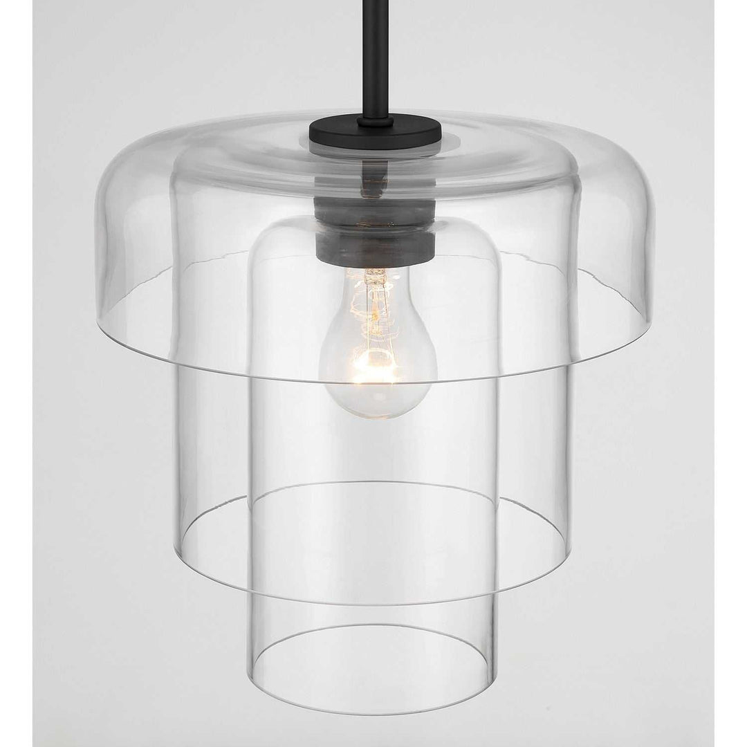 Velique One Light Pendant in Dark Matte Black Minka-Lavery