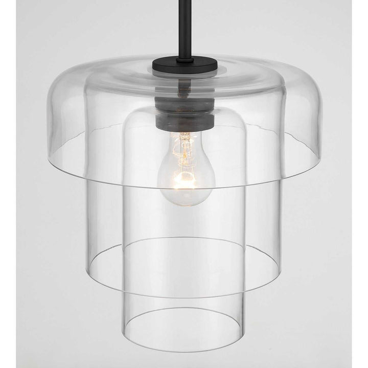 Velique One Light Pendant in Dark Matte Black Minka-Lavery