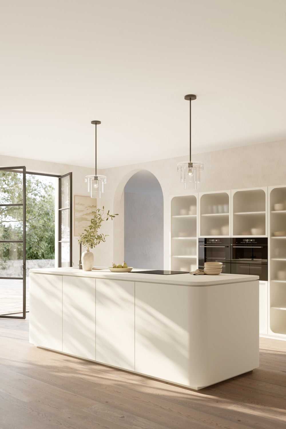 Velique One Light Pendant in Dark Matte Black Minka-Lavery
