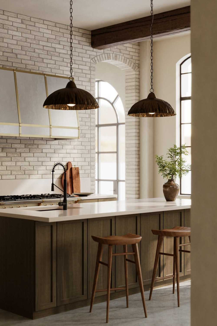Zinnia One Light Pendant in Antique Brass Minka-Lavery