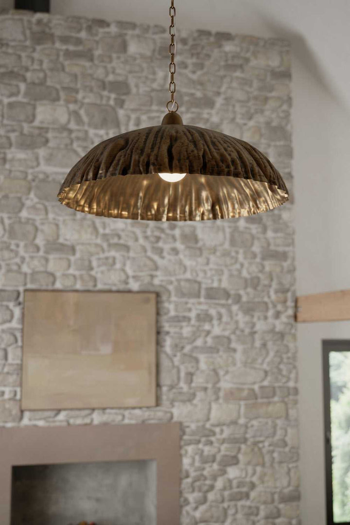 Zinnia One Light Pendant in Antique Brass Minka-Lavery