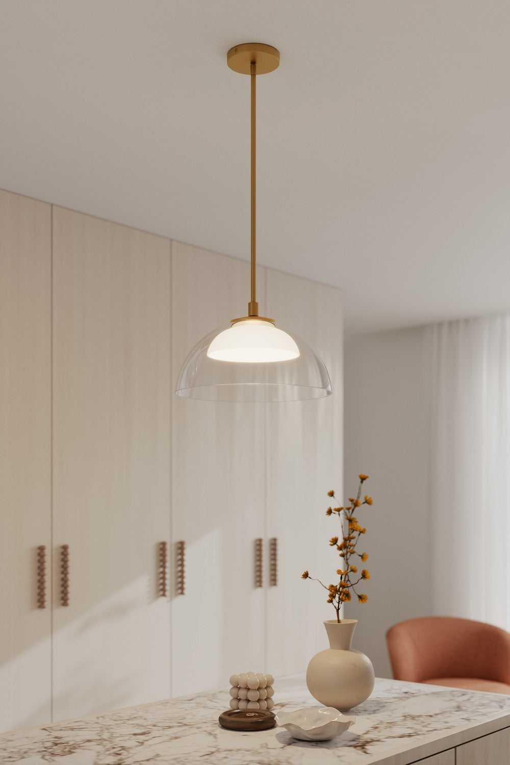 Halwynd LED Convertible Pendant/Semi-Flush in Legacy Brass Minka-Lavery