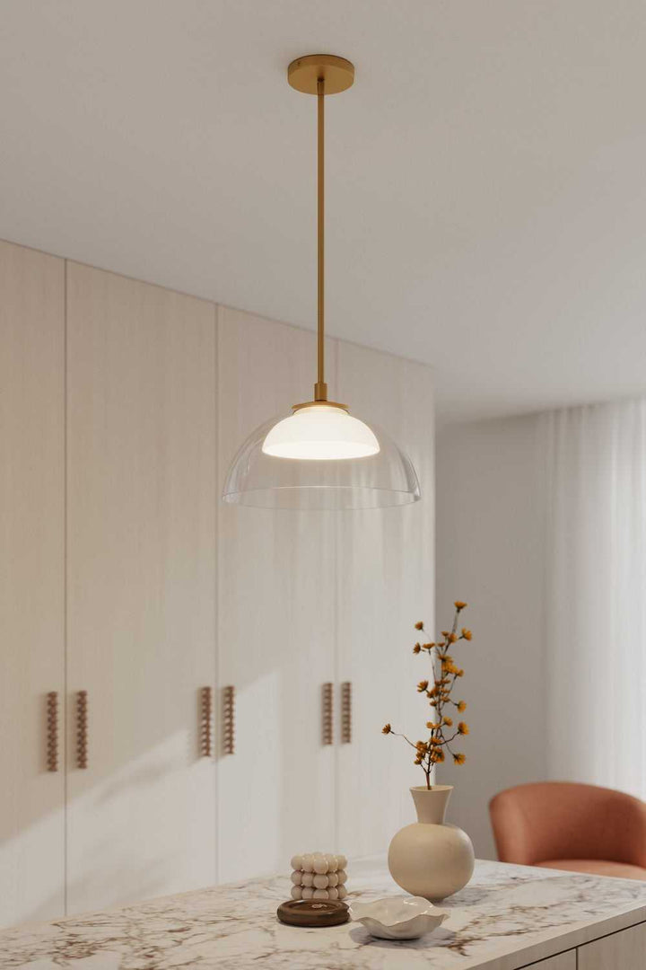 Halwynd LED Convertible Pendant/Semi-Flush in Legacy Brass Minka-Lavery
