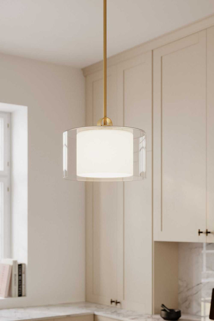 Seville One Light Convertible Pendant/Semi-Flush Mount in Legacy Brass Minka-Lavery