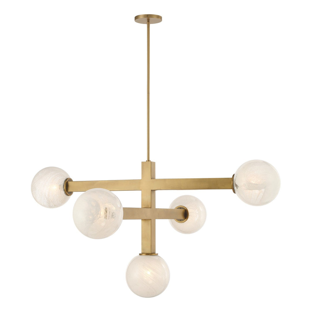 Narra Five Light Chandelier in Legacy Brass Minka-Lavery