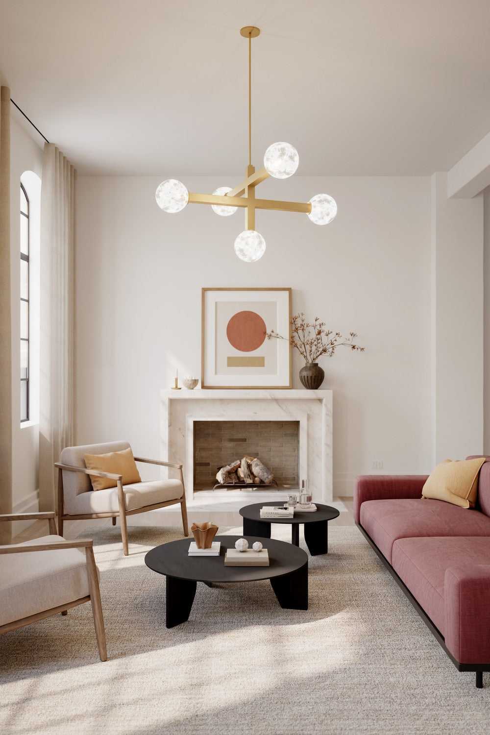 Narra Five Light Chandelier in Legacy Brass Minka-Lavery
