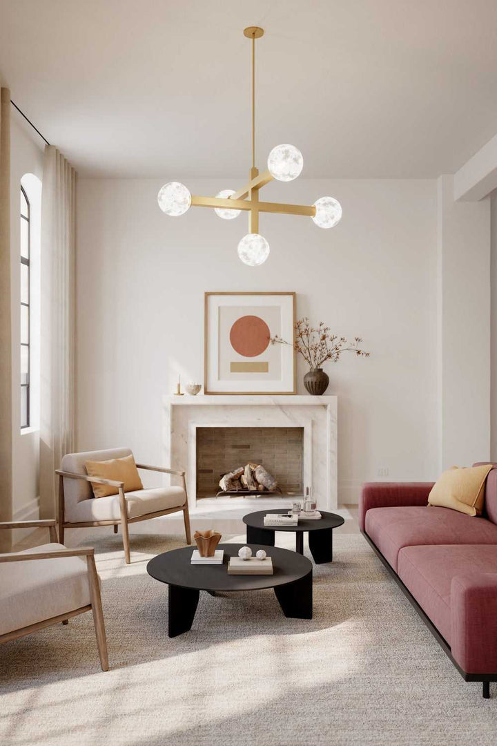 Narra Five Light Chandelier in Legacy Brass Minka-Lavery