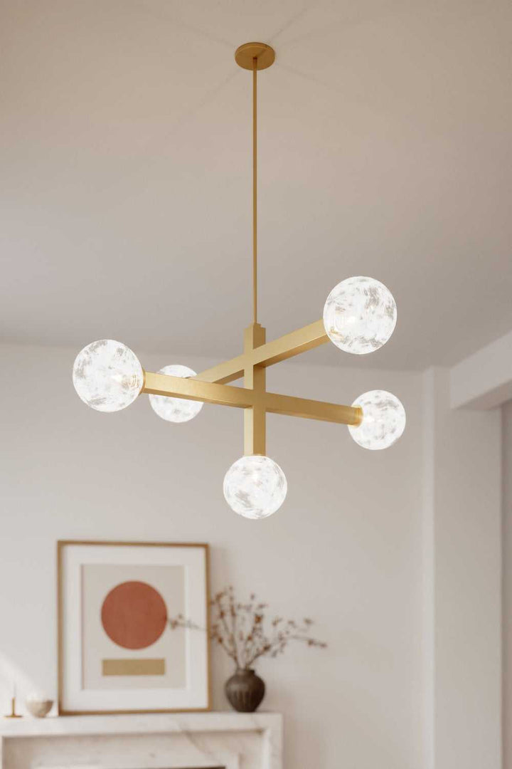 Narra Five Light Chandelier in Legacy Brass Minka-Lavery