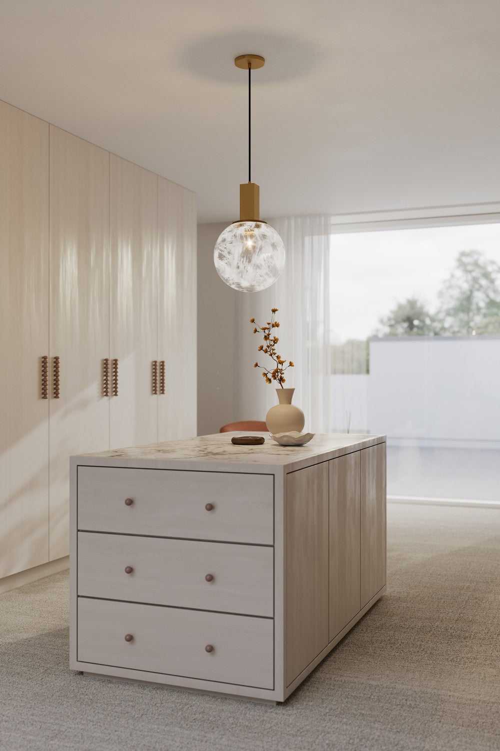 Narra One Light Pendant in Legacy Brass Minka-Lavery
