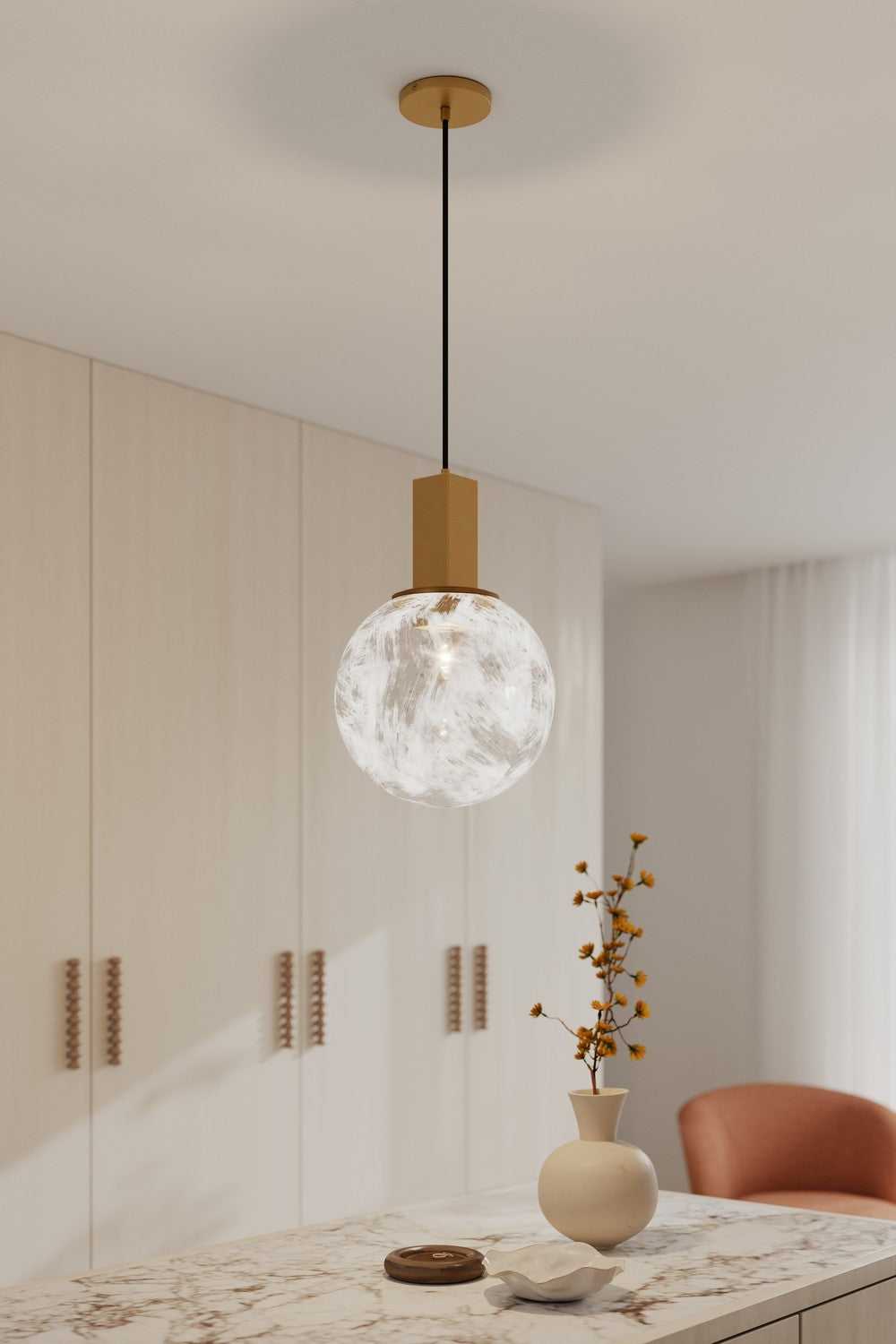Narra One Light Pendant in Legacy Brass Minka-Lavery