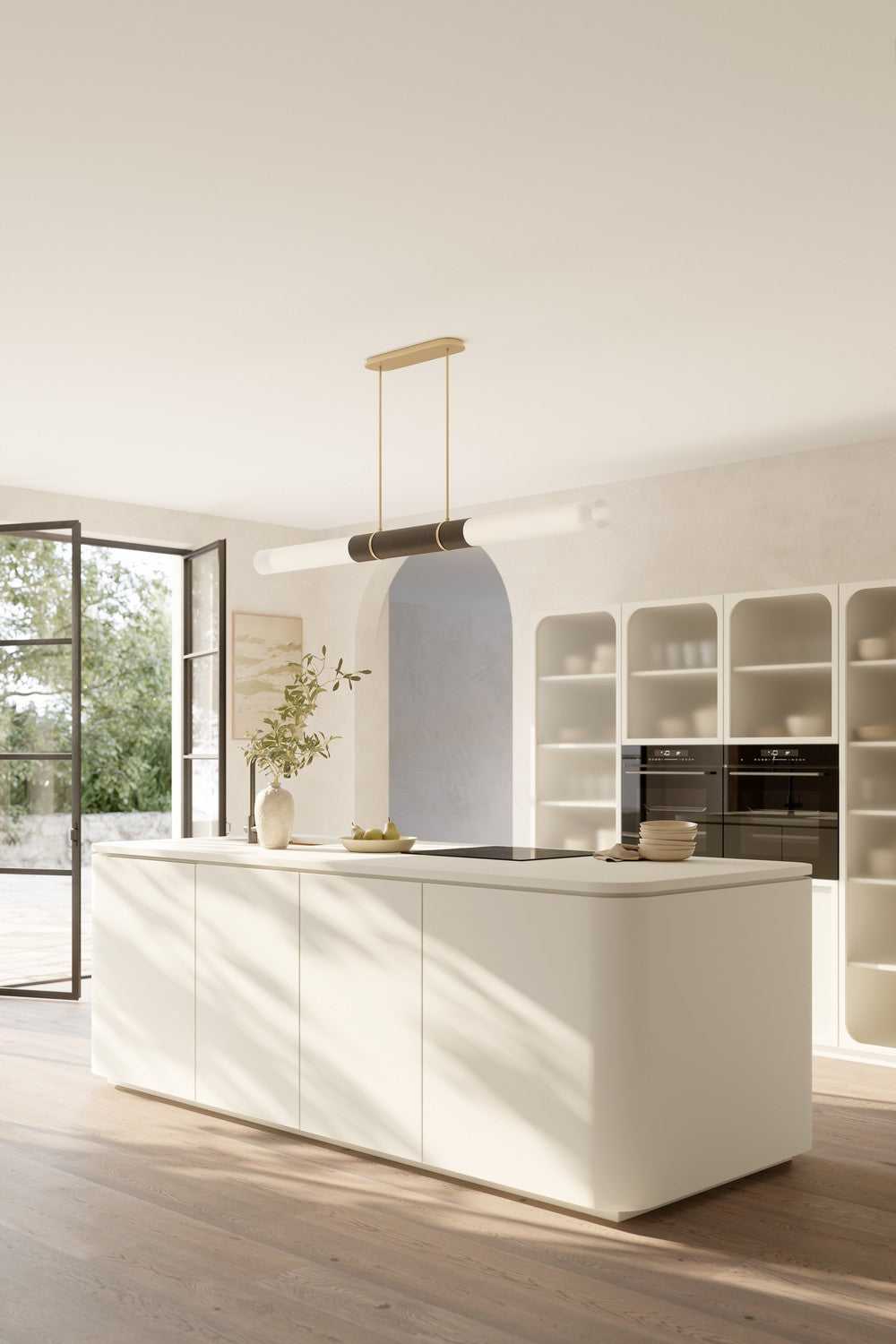 Linthor LED Linear Chandelier in Legacy Brass Minka-Lavery