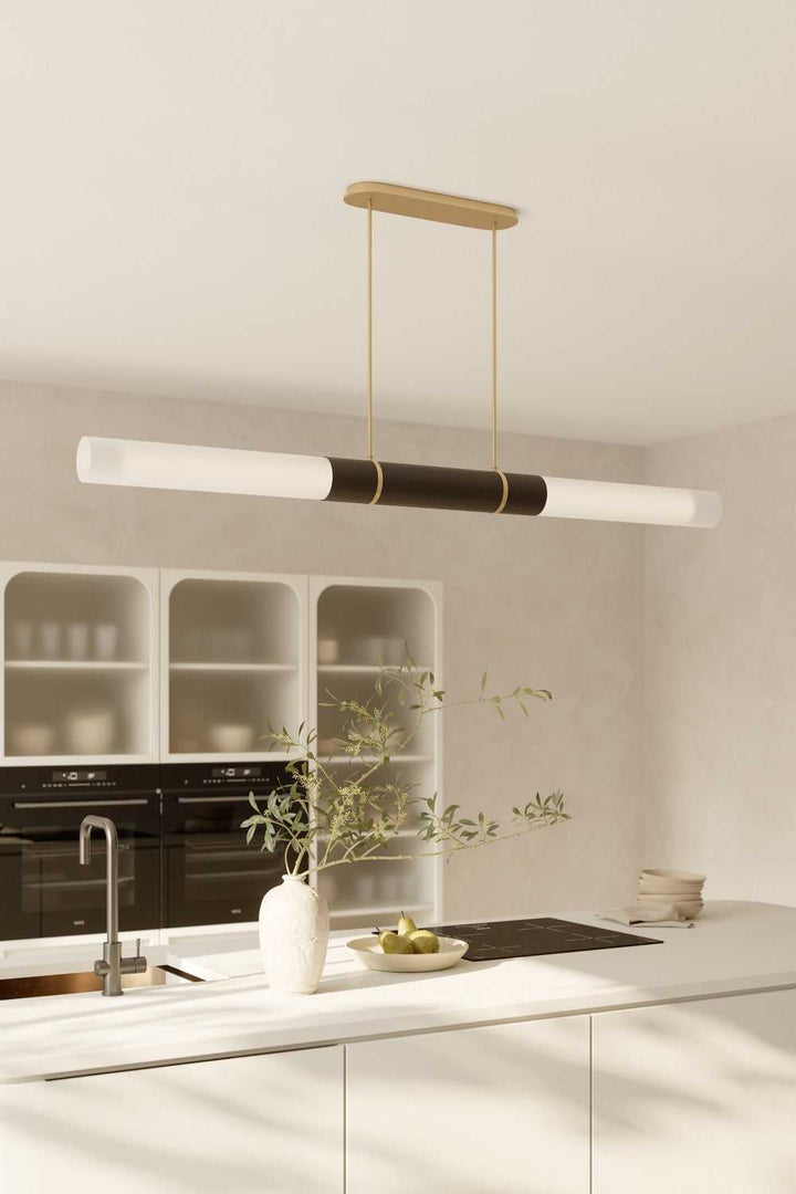 Linthor LED Linear Chandelier in Legacy Brass Minka-Lavery