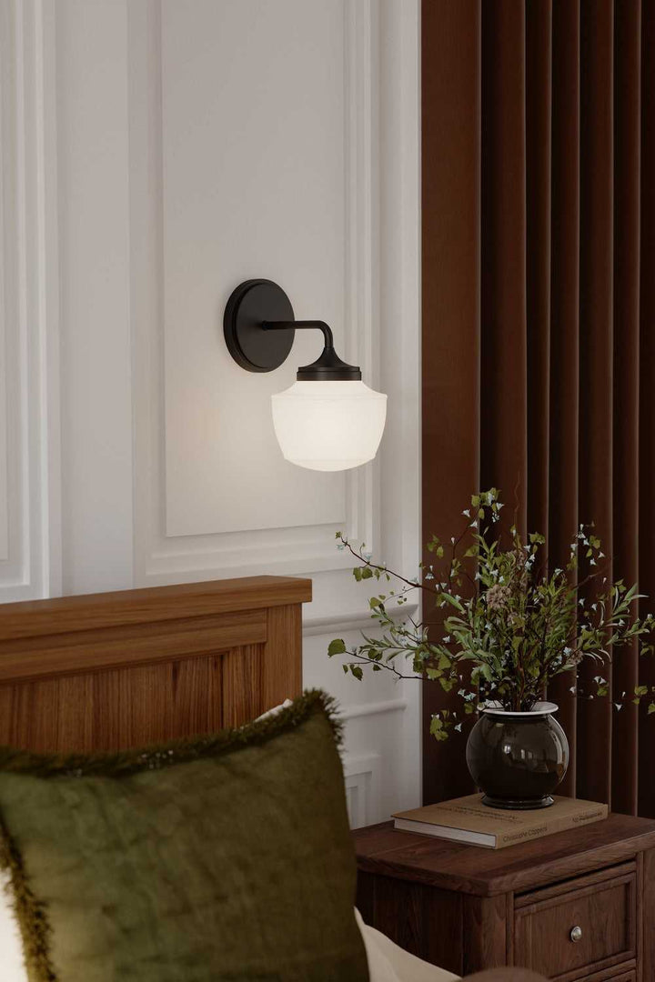 Cornwell One Light Bath Sconce in Dark Matte Black Minka-Lavery