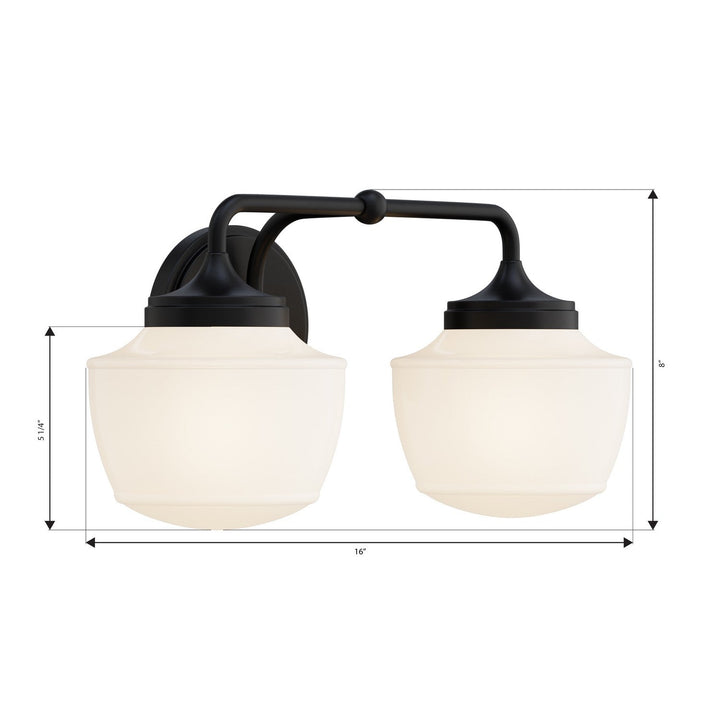 Cornwell Two Light Vanity in Dark Matte Black Minka-Lavery