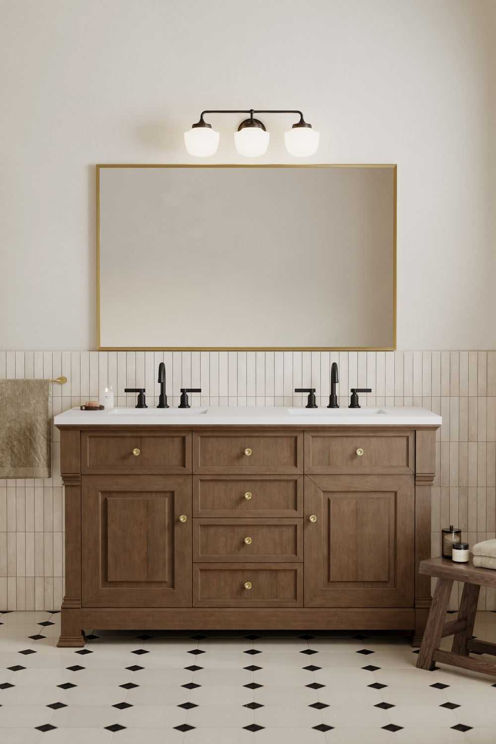 Cornwell Three Light Vanity in Dark Matte Black Minka-Lavery