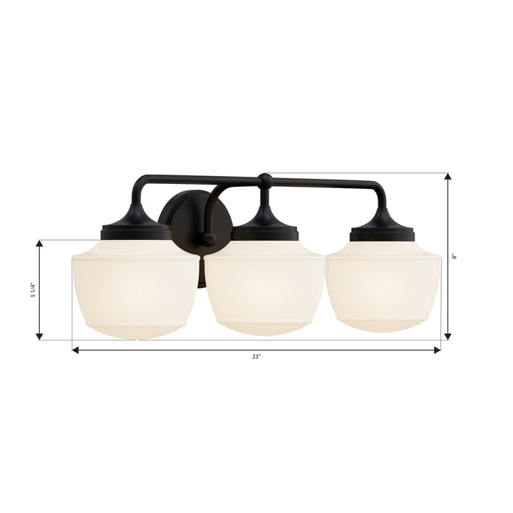 Cornwell Three Light Vanity in Dark Matte Black Minka-Lavery