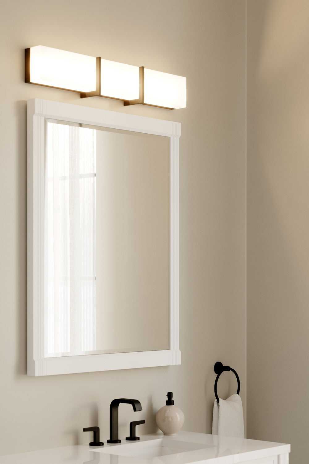 High Rise LED Bath Bar in Dark Matte Black Minka-Lavery