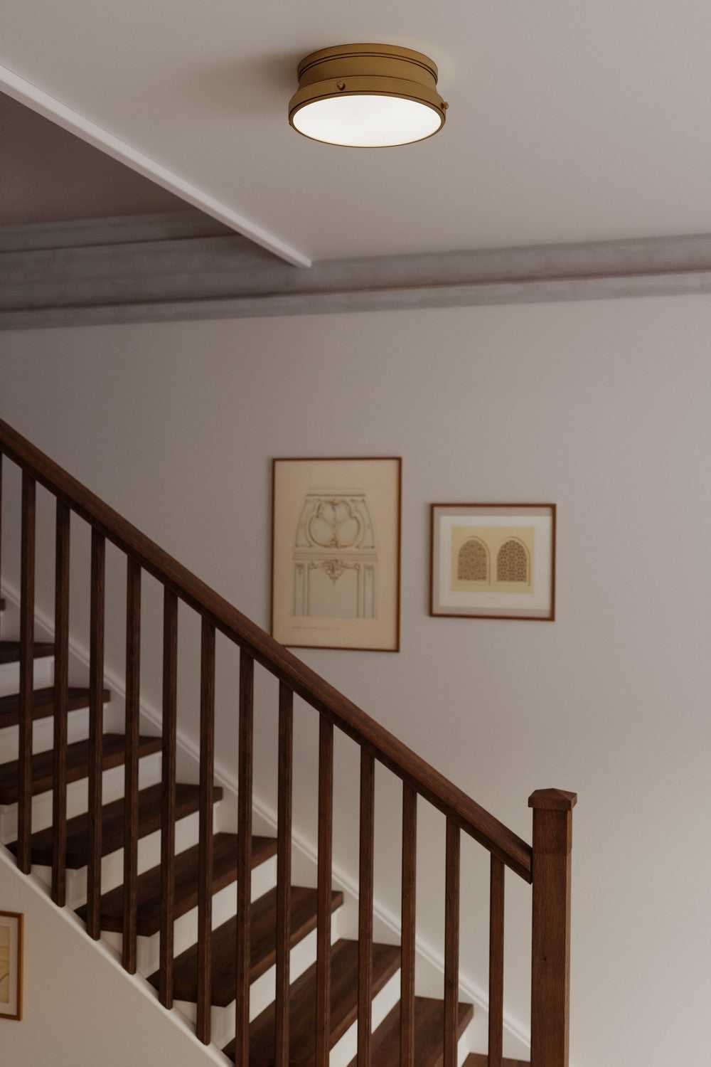 Purelight Two Light Flush Mount in Legacy Brass Minka-Lavery