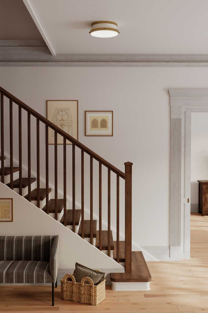 Purelight Two Light Flush Mount in Legacy Brass Minka-Lavery