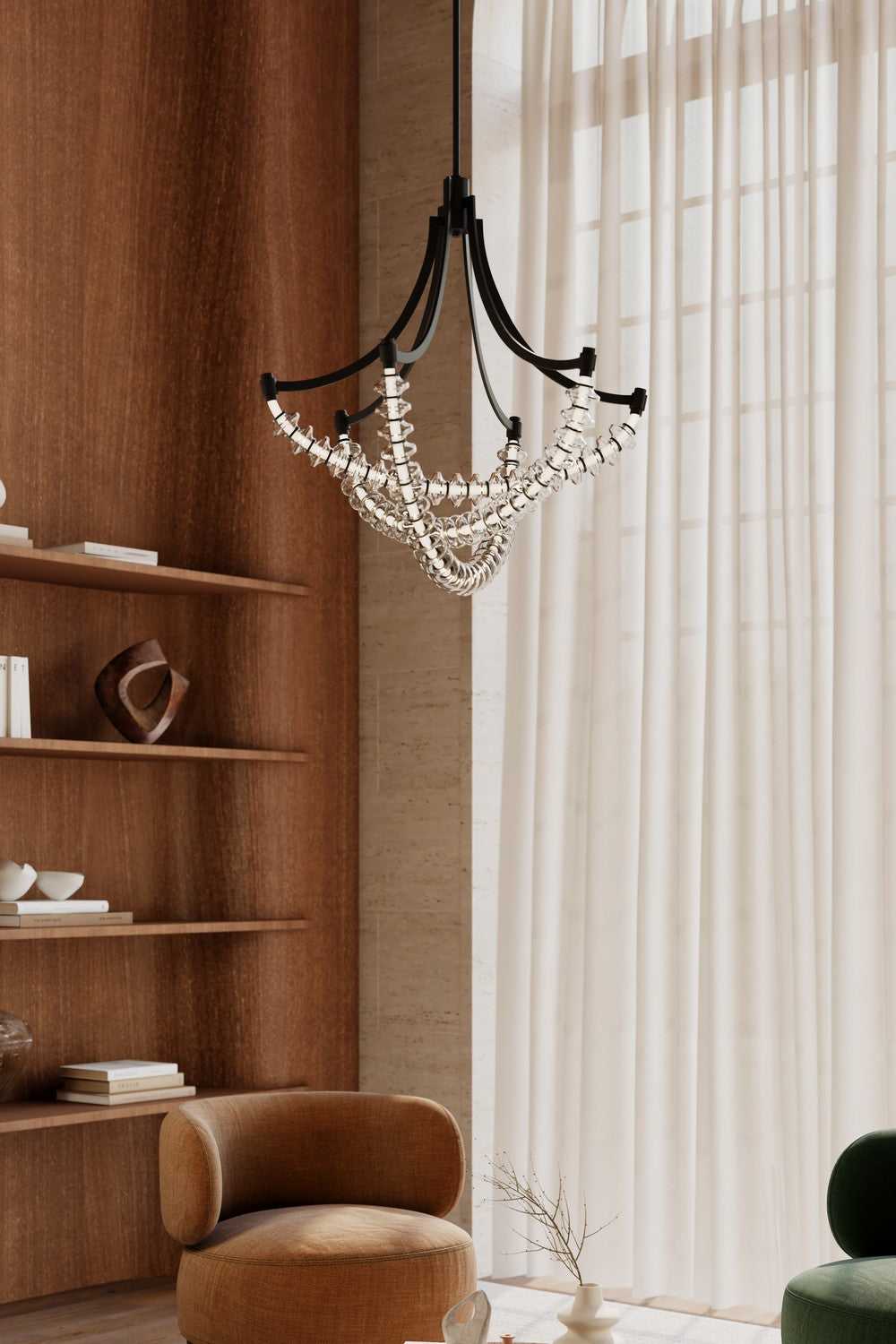 Pearl LED Chandelier in Dark Matte Black Minka-Lavery