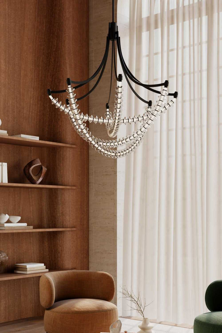 Pearl LED Chandelier in Dark Matte Black Minka-Lavery