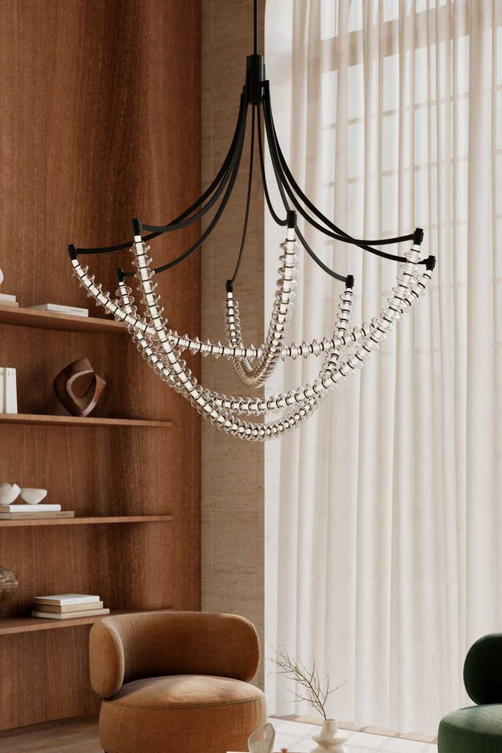 Pearl LED Chandelier in Dark Matte Black Minka-Lavery