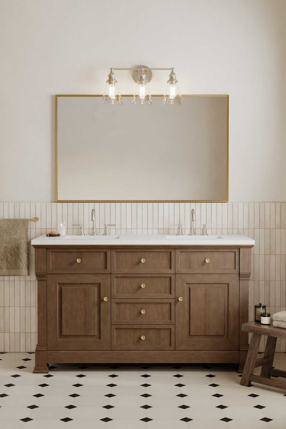 Barwell Three Light Vanity in Brushed Nickel Minka-Lavery