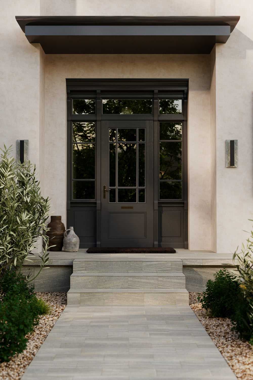 Avenelle LED Outdoor Wall Sconce in Sand Coal Black Minka-Lavery