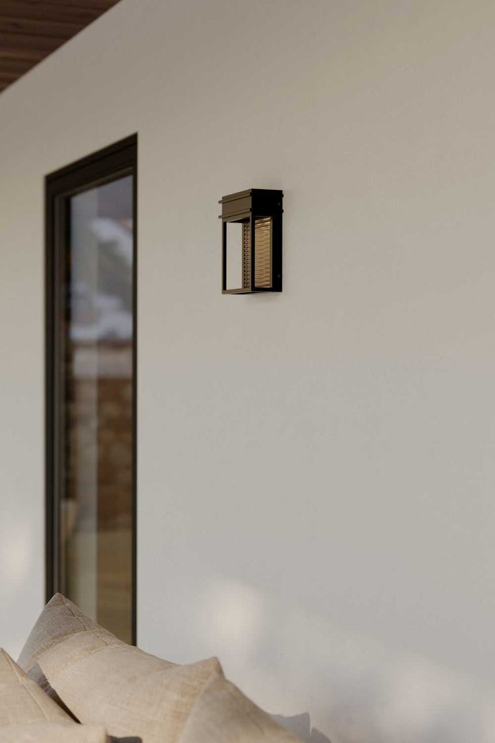 Clyne LED Outdoor Wall Sconce in Sand Coal Black Minka-Lavery