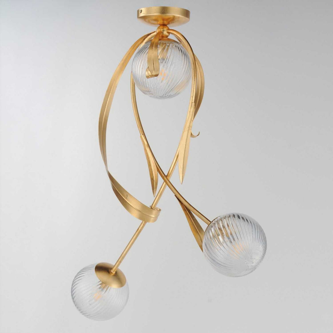 Maxim - 28714CRGL - Three Light Flush Mount - Firenze - Gold Leaf