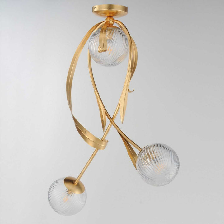 Maxim - 28714CRGL - Three Light Flush Mount - Firenze - Gold Leaf