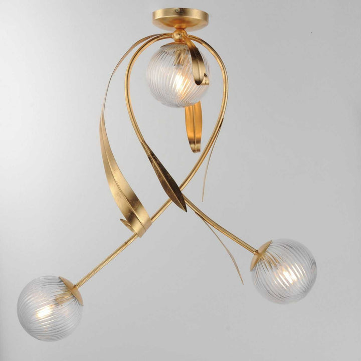 Maxim - 28714CRGL - Three Light Flush Mount - Firenze - Gold Leaf