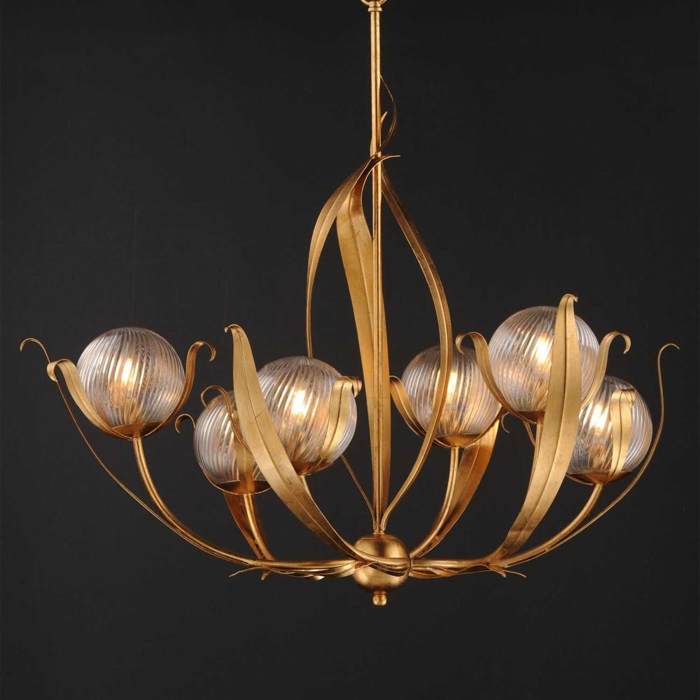 Maxim - 28716CRGL - Six Light Chandelier - Firenze - Gold Leaf
