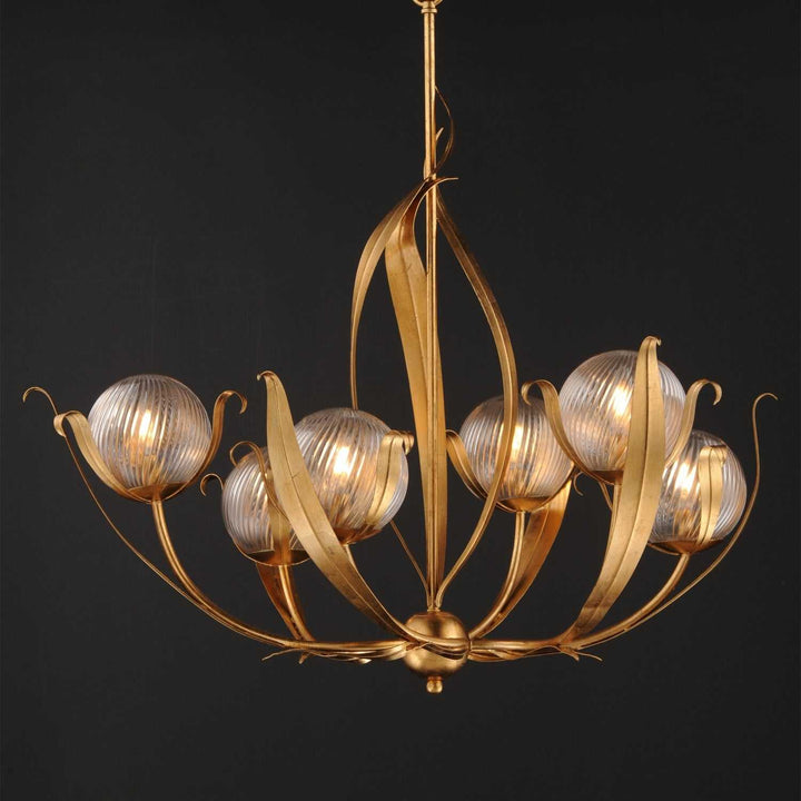 Maxim - 28716CRGL - Six Light Chandelier - Firenze - Gold Leaf