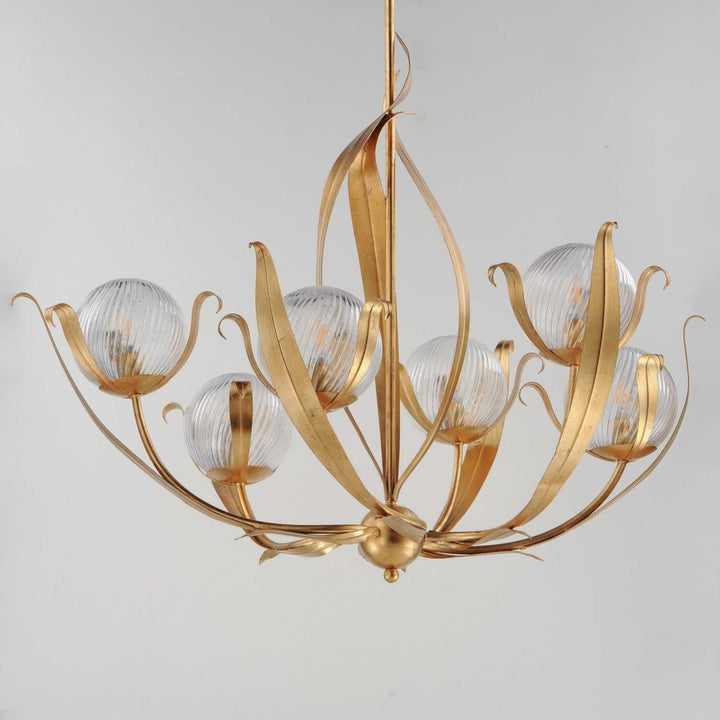 Maxim - 28716CRGL - Six Light Chandelier - Firenze - Gold Leaf
