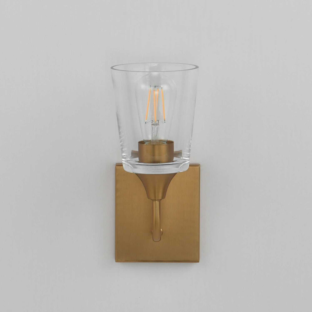 Maxim - 12881CLNAB - One Light Wall Sconce - Hudson - Natural Aged Brass