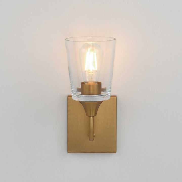 Maxim - 12881CLNAB - One Light Wall Sconce - Hudson - Natural Aged Brass