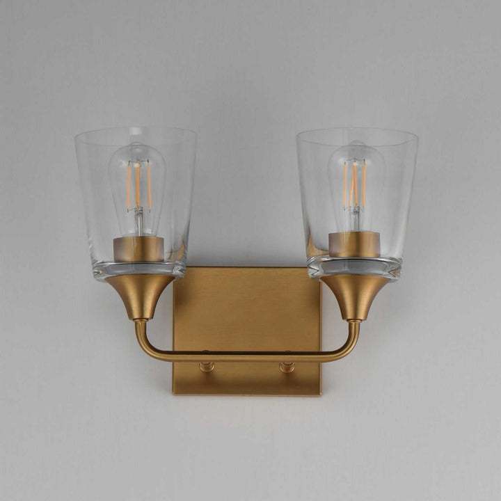 Maxim - 12882CLNAB - Two Light Bath Vanity - Hudson - Natural Aged Brass