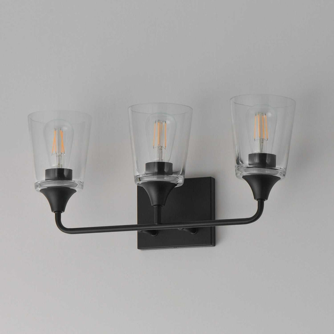 Maxim - 12883CLBK - Three Light Bath Vanity - Hudson - Black