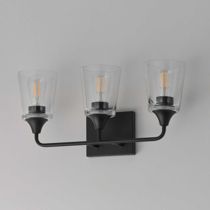 Maxim - 12883CLBK - Three Light Bath Vanity - Hudson - Black