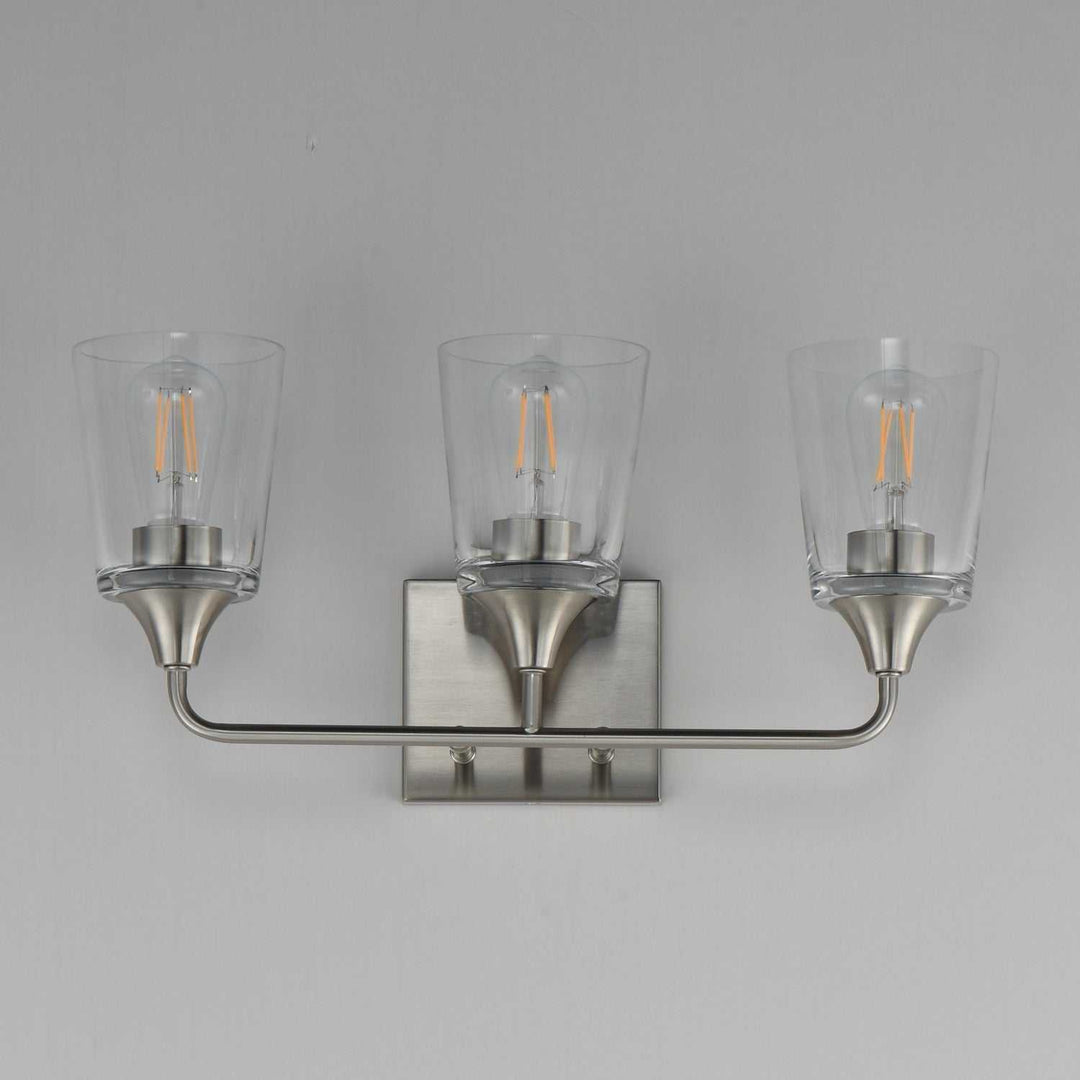 Maxim - 12883CLSN - Three Light Bath Vanity - Hudson - Satin Nickel