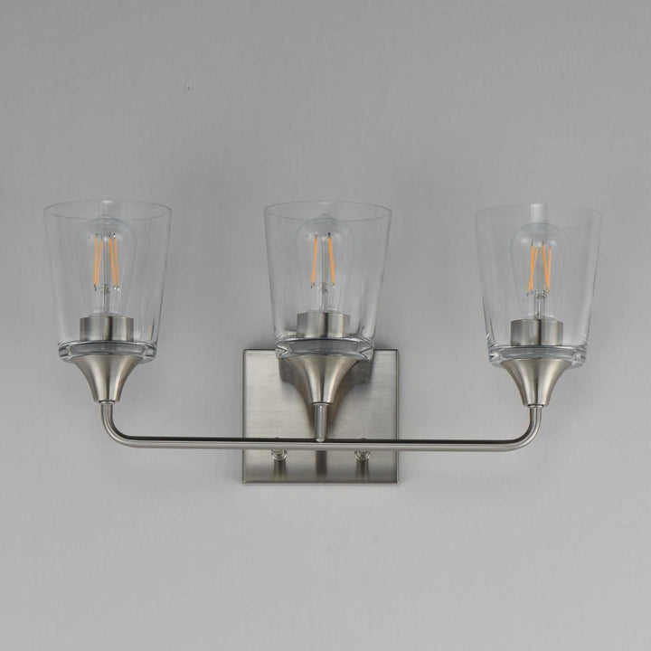 Maxim - 12883CLSN - Three Light Bath Vanity - Hudson - Satin Nickel