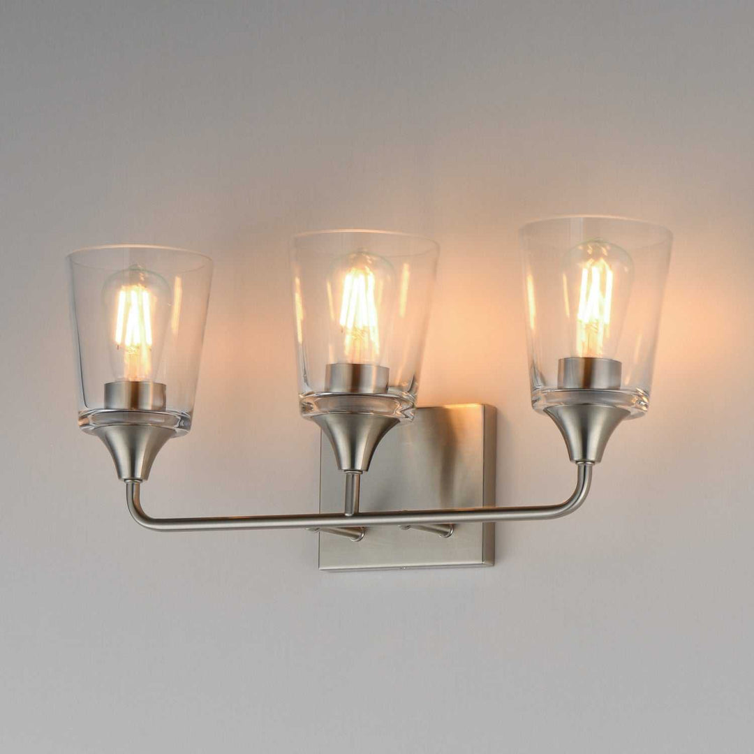 Maxim - 12883CLSN - Three Light Bath Vanity - Hudson - Satin Nickel